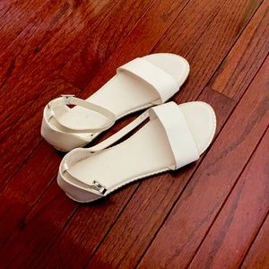 White flat sandal